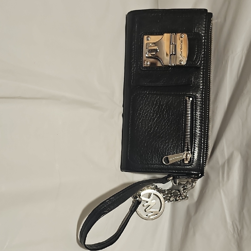 Michael Kors Black Wallet with Silver Hardware